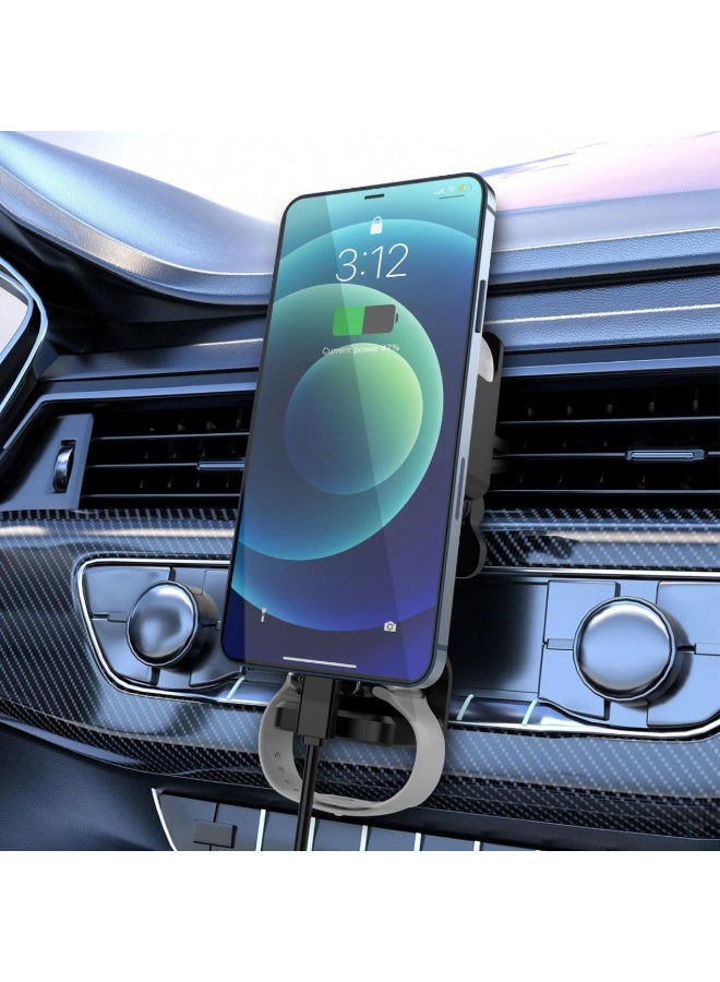 ليفيلو شاحن سيارة لاسلكي 3 في 1 من ليفيلو أسبن - شحن سريع بقوة 15 واط مع حامل للتثبيت على فتحة التهوية أو الزجاج الأمامي. - Image 5